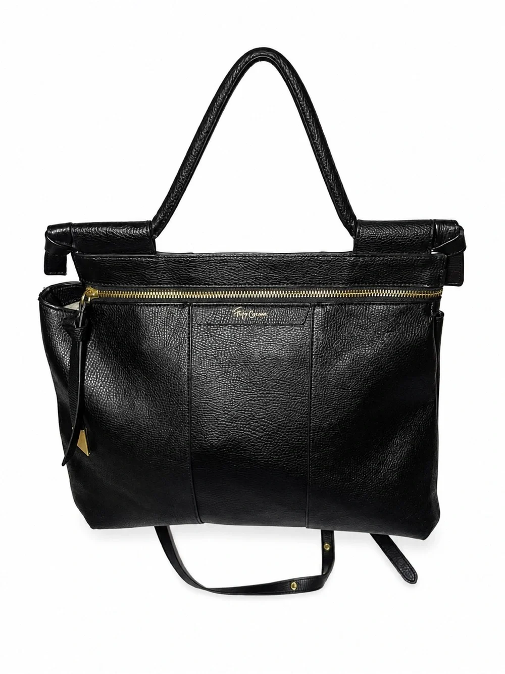 Foley & Corinna Black Pebbled Leather Tote | Work Bag | Gold Hardware - Picture 1 of 3